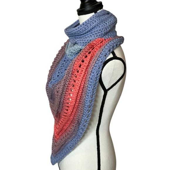 Handcrafted Crochet Cowl Neck Scarf New Handmade by Seller One Size Adult Knit - Picture 11 of 16